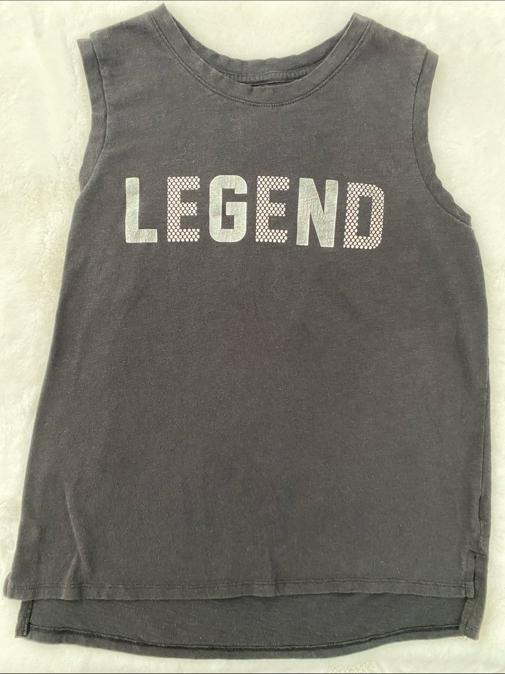 Athletic Works Black Tank Top with Holographic 'LEGEND' Graphic